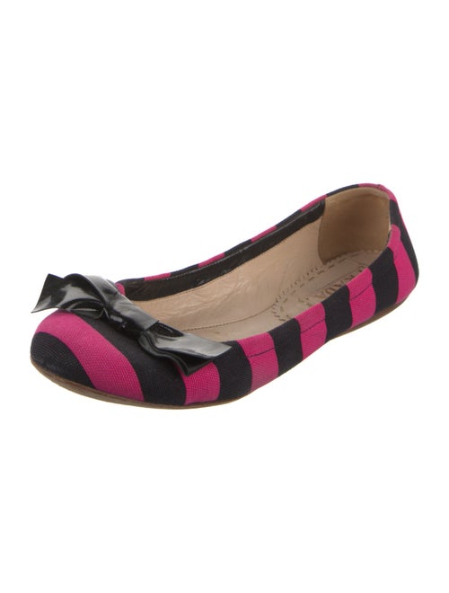 Prada Canvas Plaid Print Ballet Flats