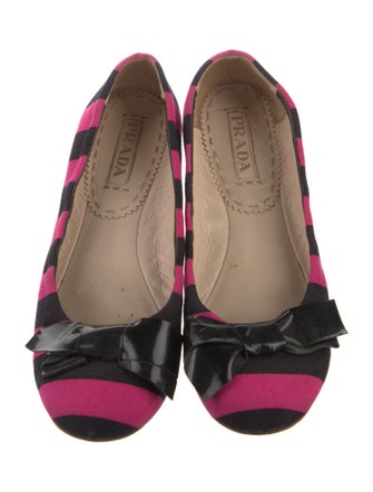 Prada Canvas Plaid Print Ballet Flats