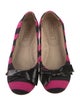Prada Canvas Plaid Print Ballet Flats