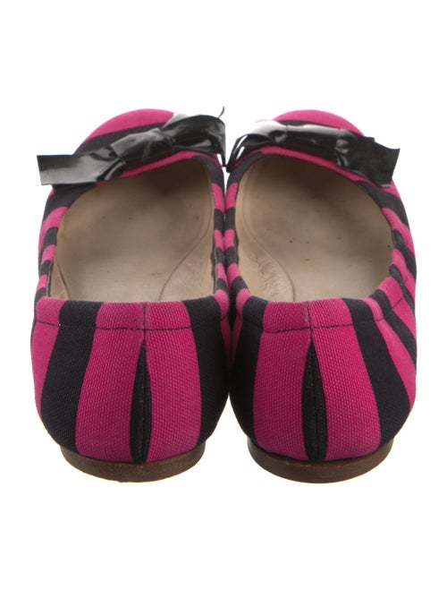 Prada Canvas Plaid Print Ballet Flats