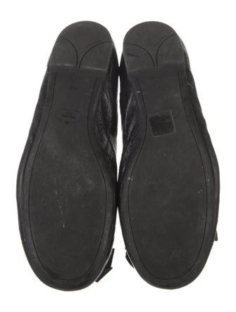 Prada Leather Bow Accents Ballet Flats