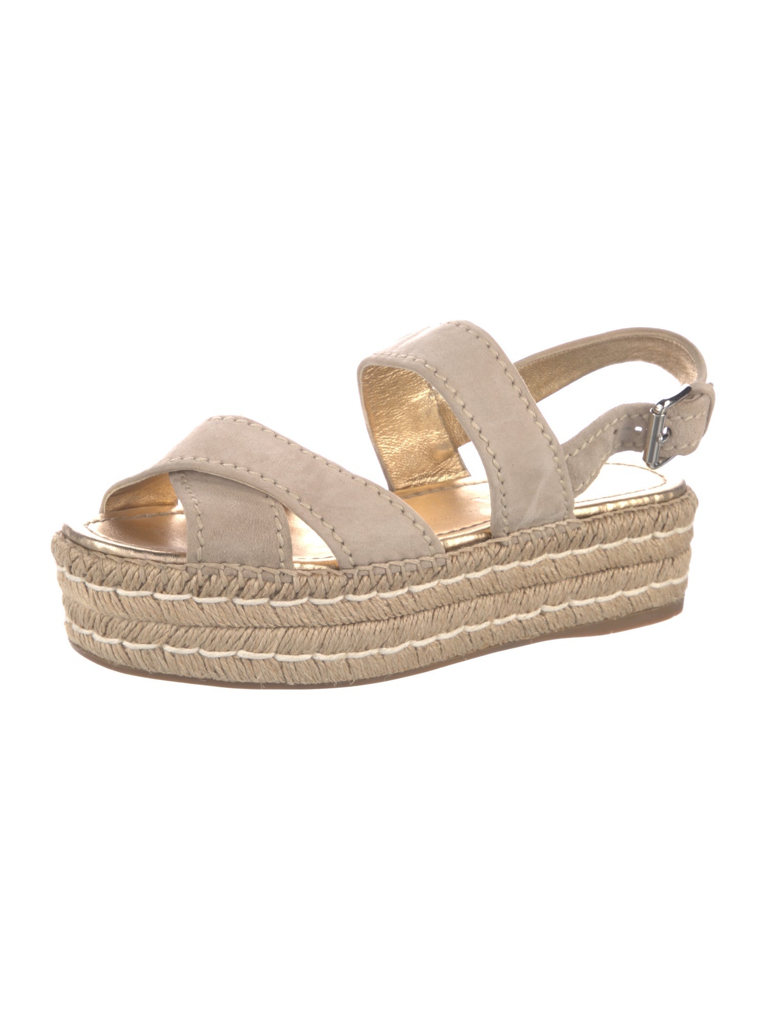 Prada Suede Whipstitch Trim Espadrilles