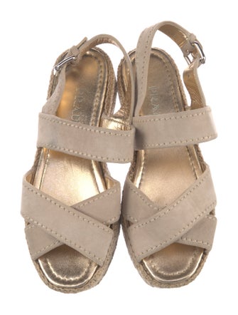 Prada Suede Whipstitch Trim Espadrilles