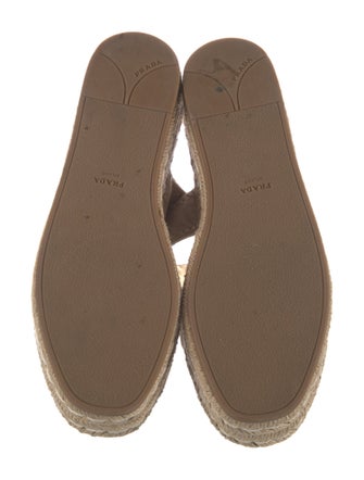 Prada Suede Whipstitch Trim Espadrilles