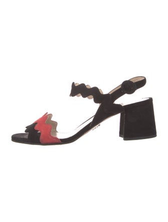Prada Suede Colorblock Pattern Sandals