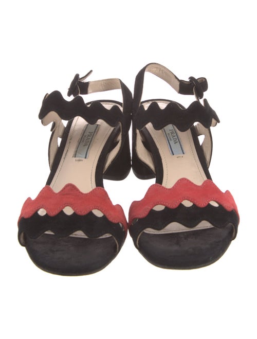 Prada Suede Colorblock Pattern Sandals