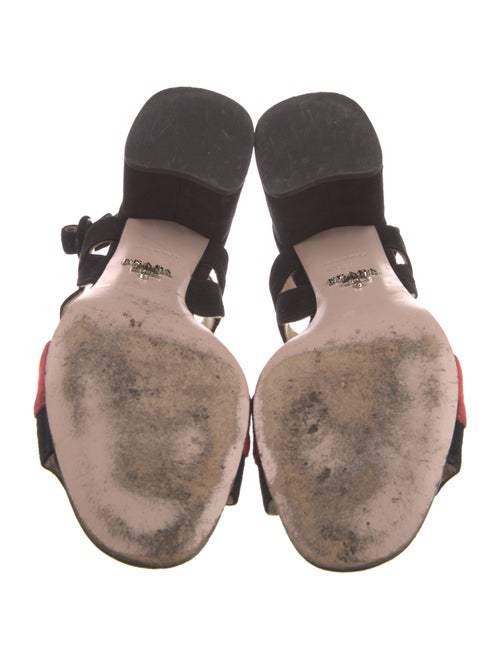 Prada Suede Colorblock Pattern Sandals