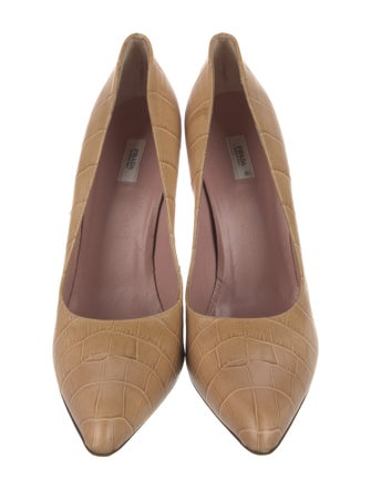Prada Embossed Leather Pumps