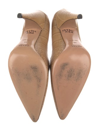Prada Embossed Leather Pumps
