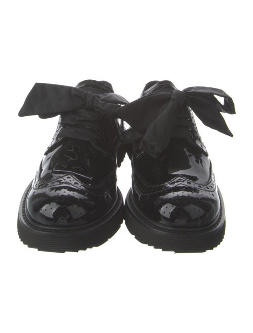Prada Patent Leather Lasercut Accents Loafers
