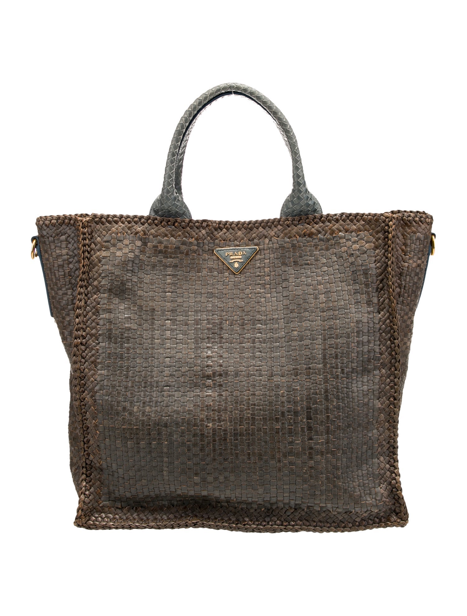 Prada Madras Leather Tote