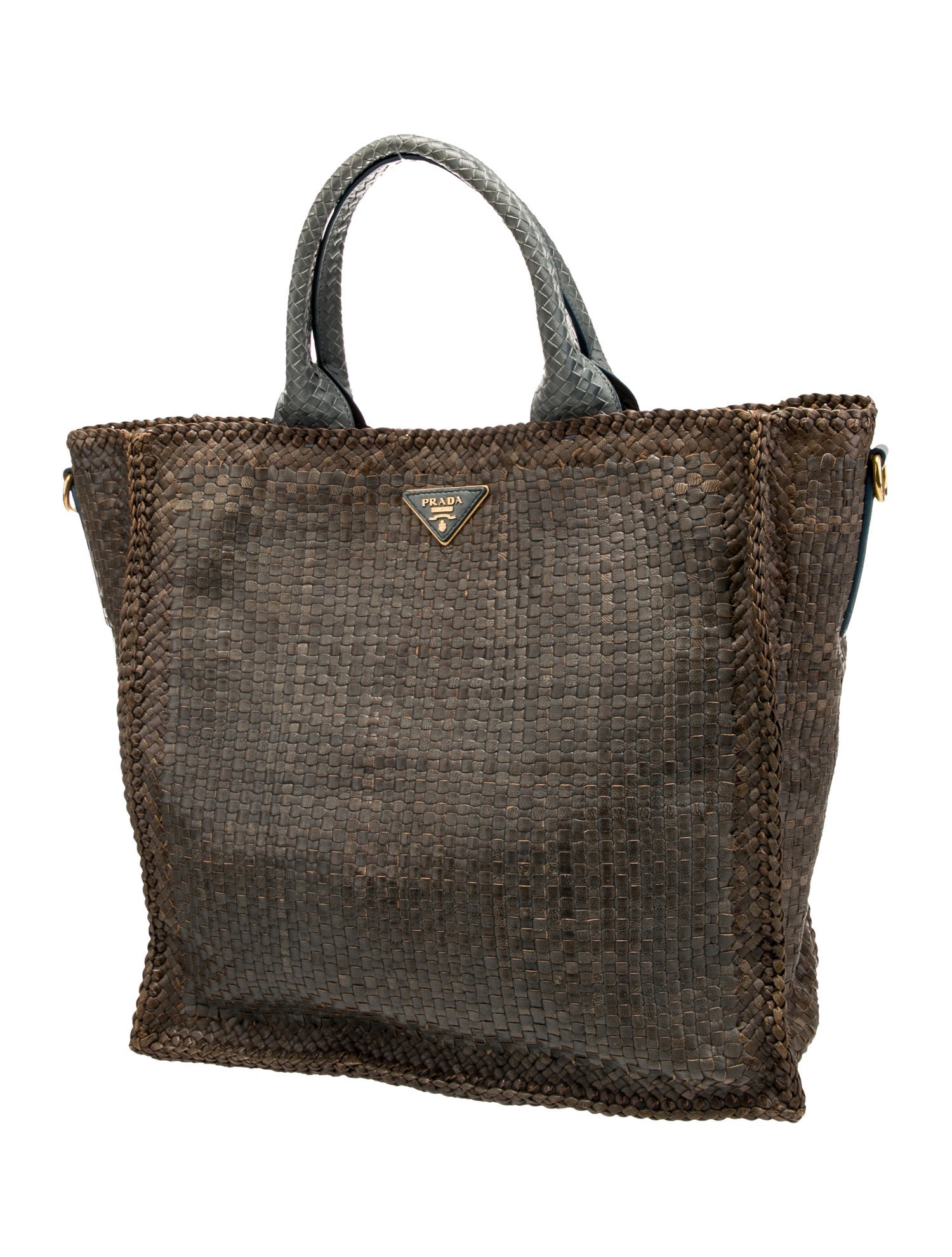 Prada Madras Leather Tote