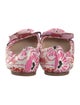 Prada Floral Print Bow Accents Ballet Flats