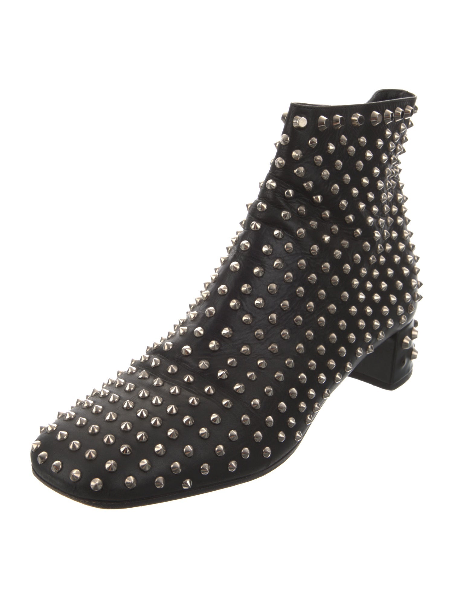Prada Leather Studded Accents Rain Boots