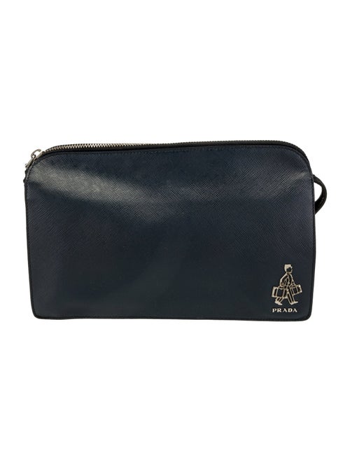 Prada Enameled Metal Triangle Porter