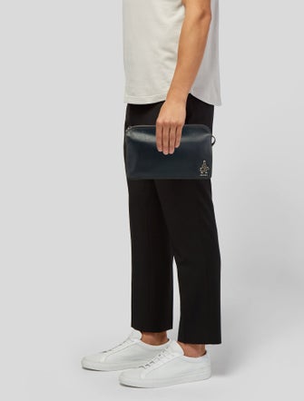 Prada Enameled Metal Triangle Porter