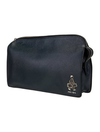 Prada Enameled Metal Triangle Porter