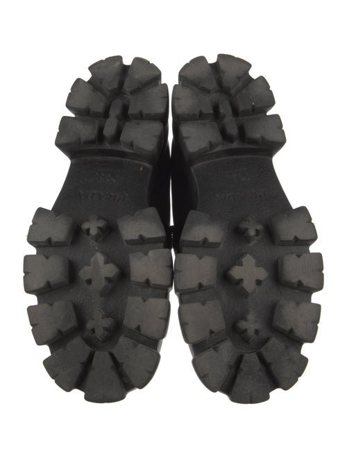 Prada Enameled Metal Triangle Leather Oxfords