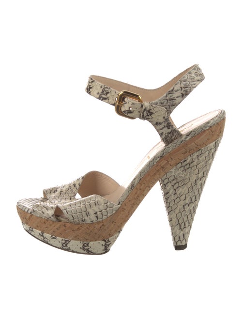 Prada Snakeskin Animal Print Slingback Pumps