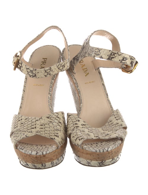 Prada Snakeskin Animal Print Slingback Pumps
