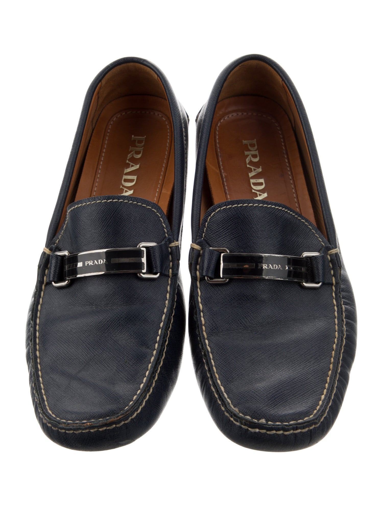 Prada Leather Embroidered Accent Drivers