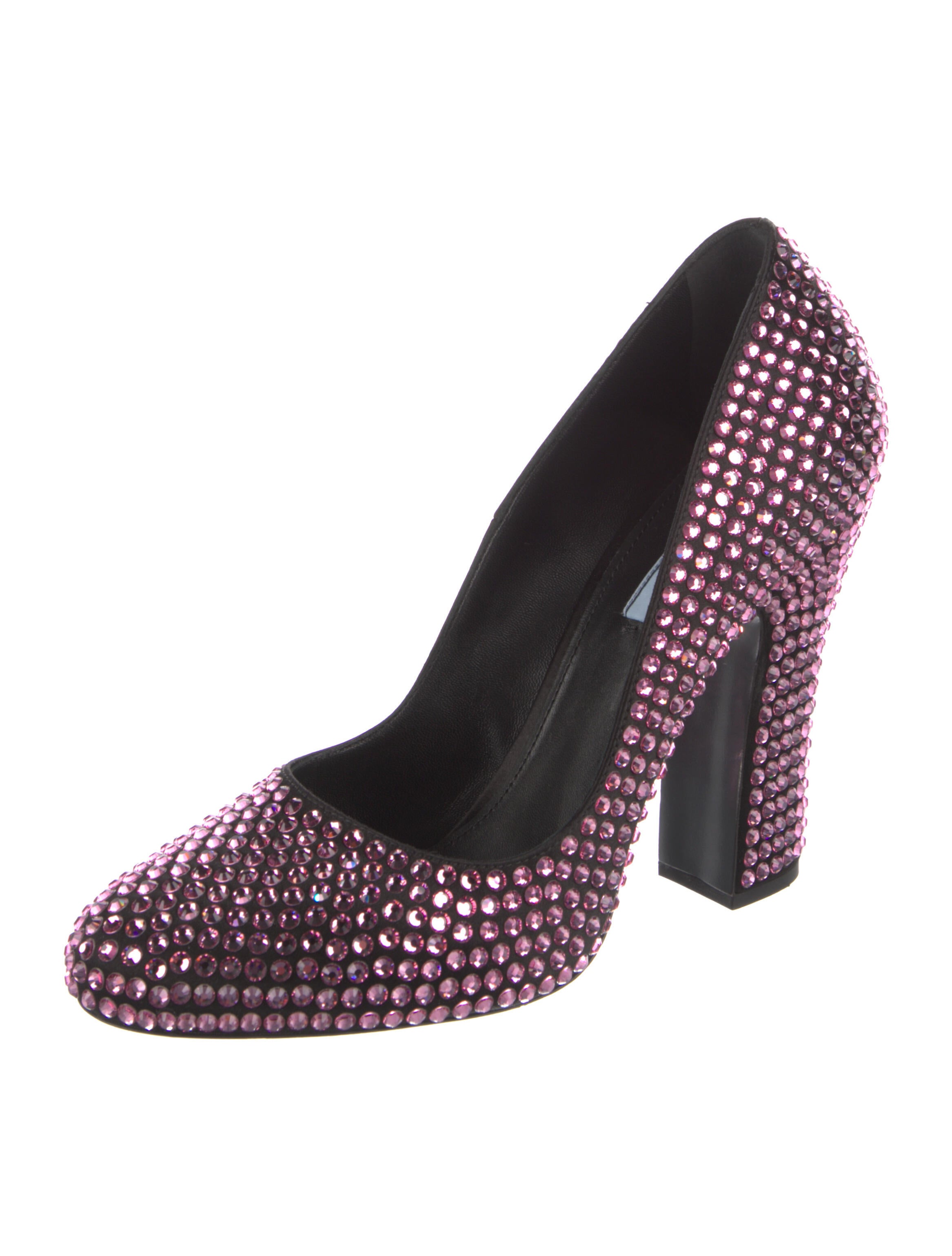 Prada Satin Crystal Embellishments Pumps