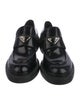 Prada Enameled Metal Triangle Patent Leather Oxfords