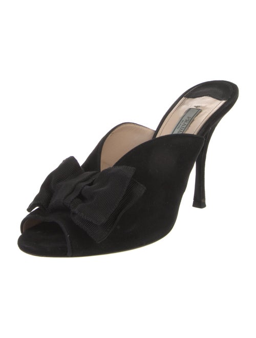 Prada Suede Bow Accents Slides