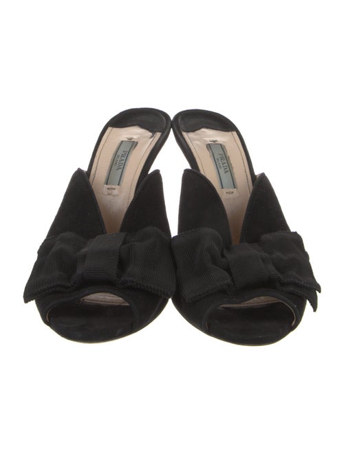 Prada Suede Bow Accents Slides