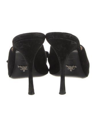 Prada Suede Bow Accents Slides
