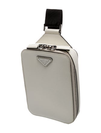 Prada Enameled Metal Triangle Backpack