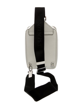 Prada Enameled Metal Triangle Backpack