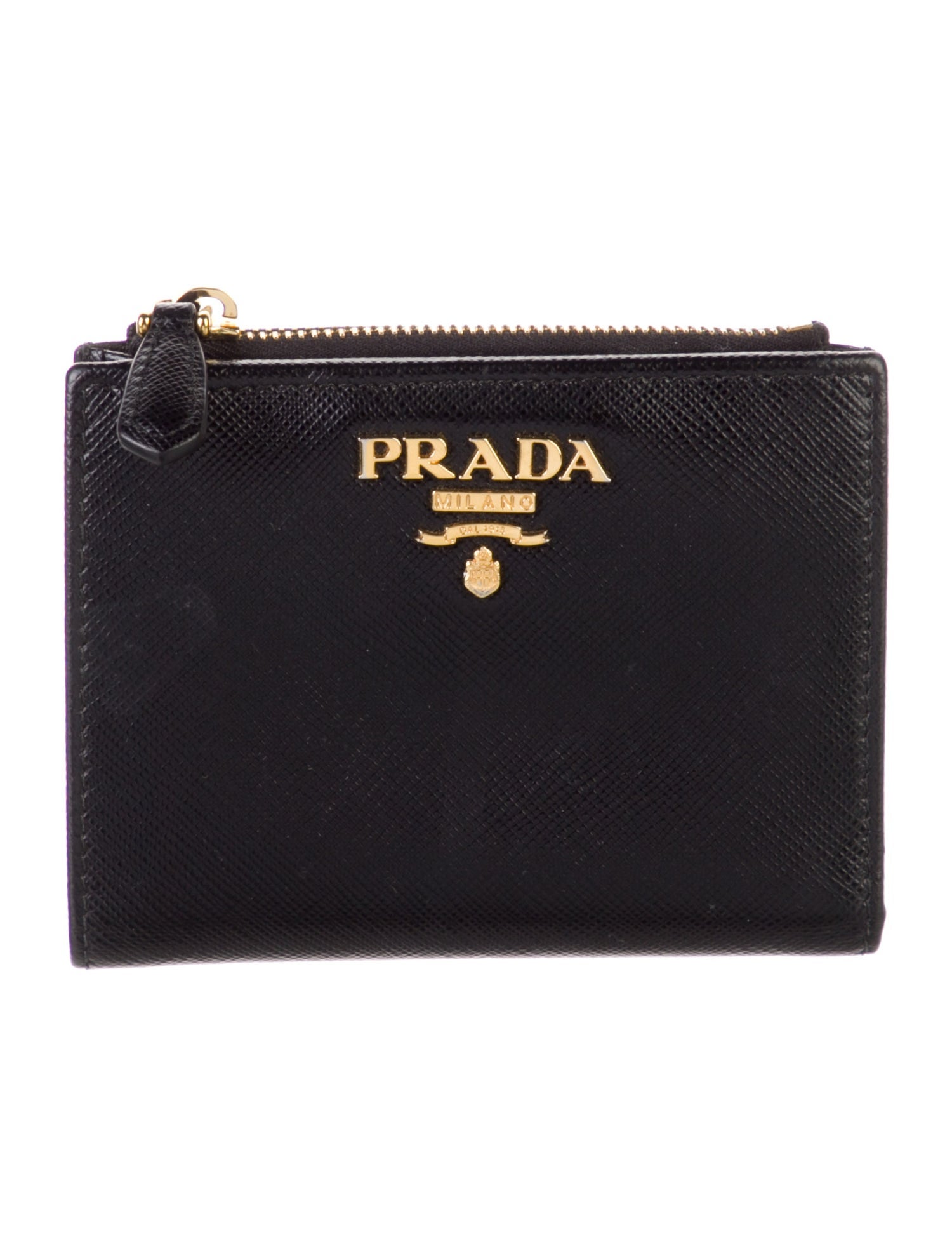 Prada Saffiano Metal Leather Compact Wallet