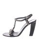 Prada Patent Leather Studded Accents T-Strap Sandals