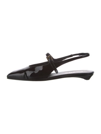 Prada Patent Leather Slingback Flats