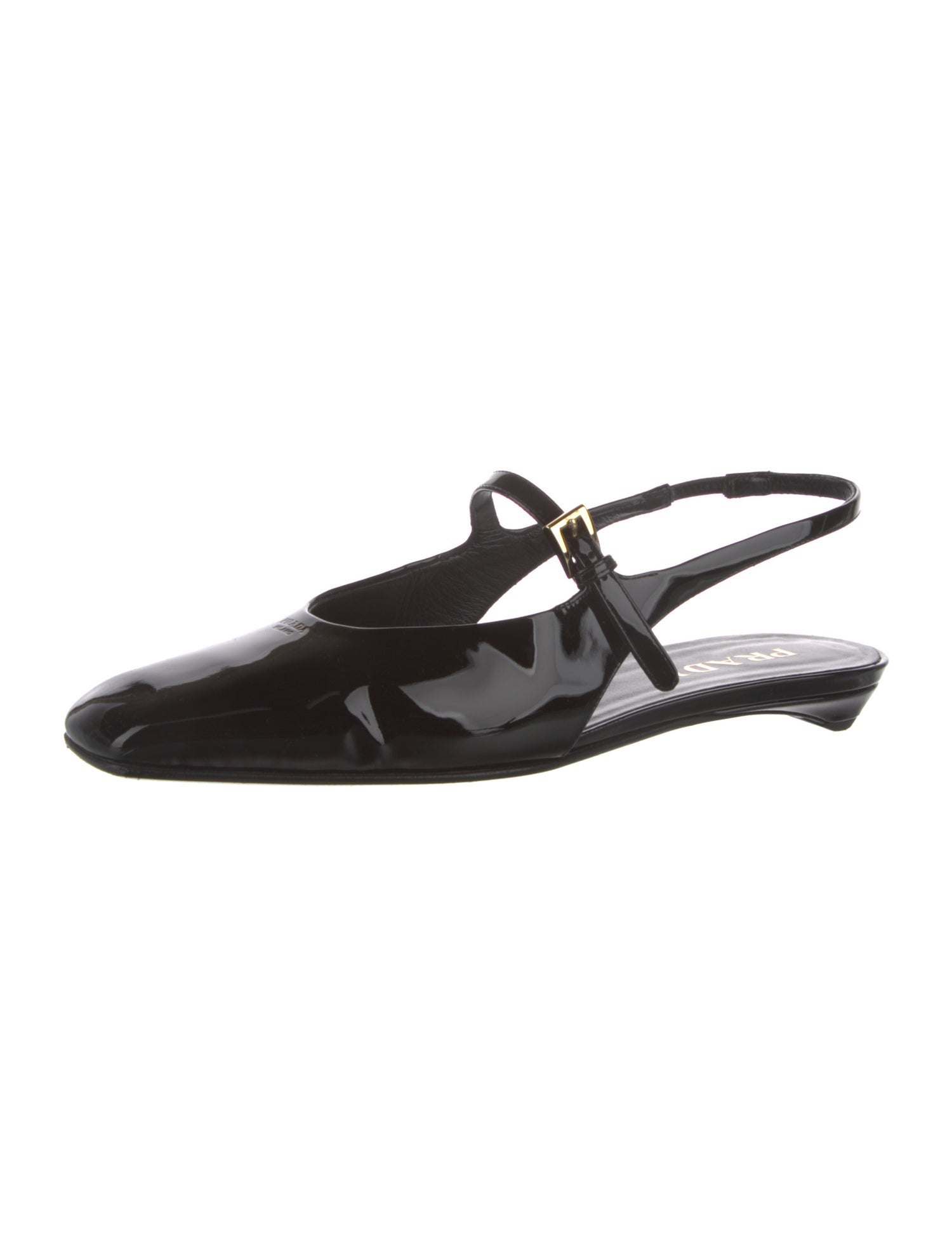 Prada Patent Leather Slingback Flats
