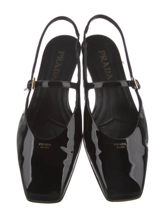 Prada Patent Leather Slingback Flats
