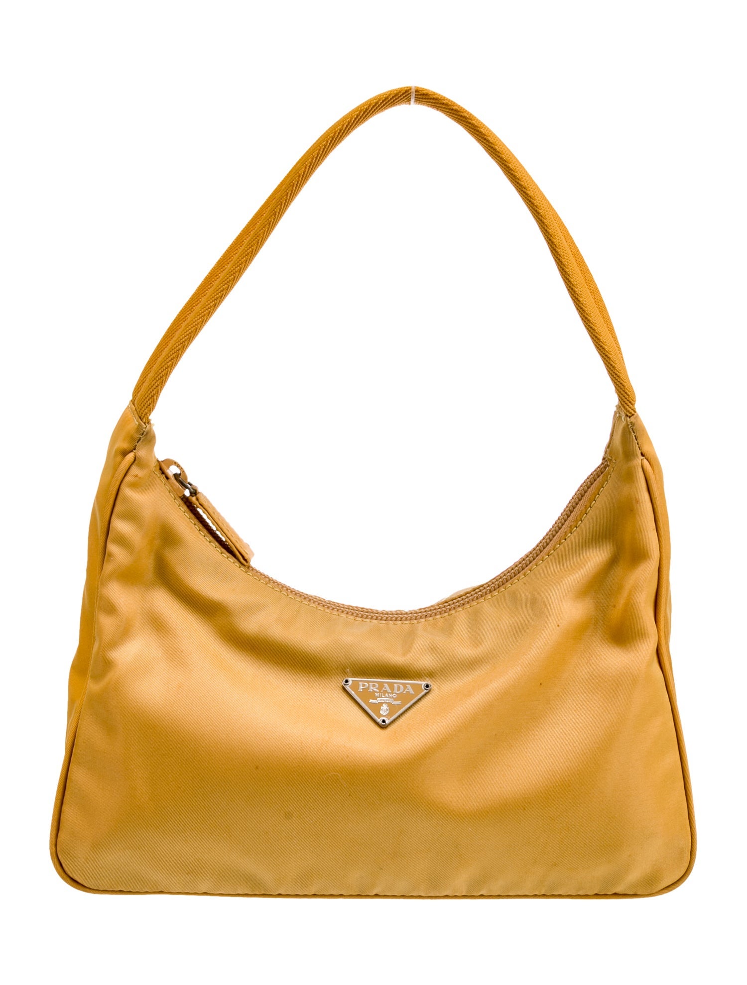 Prada Enameled Metal Triangle Shoulder Bag