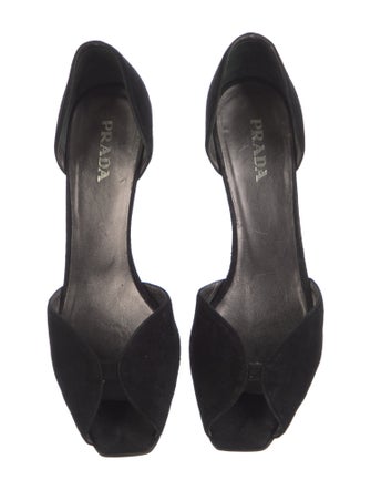 Prada Suede Cutout Accent D'Orsay Pumps
