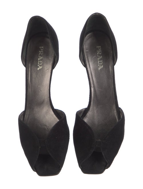 Prada Suede Cutout Accent D'Orsay Pumps