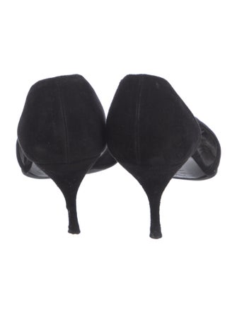 Prada Suede Cutout Accent D'Orsay Pumps
