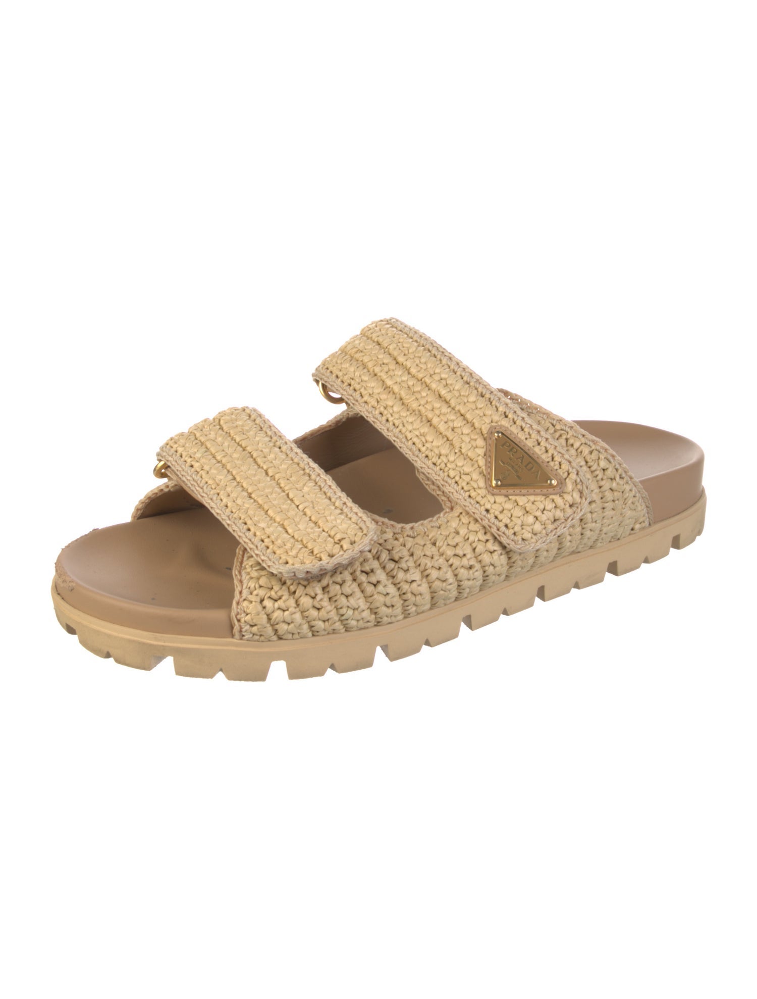 Prada Straw Slides