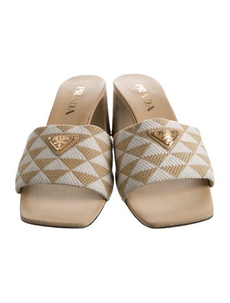 Prada Canvas Printed Slides