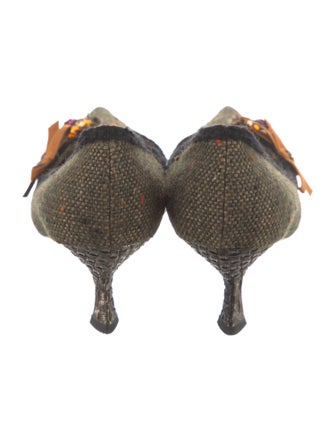 Prada Tweed Tweed Pattern Pumps