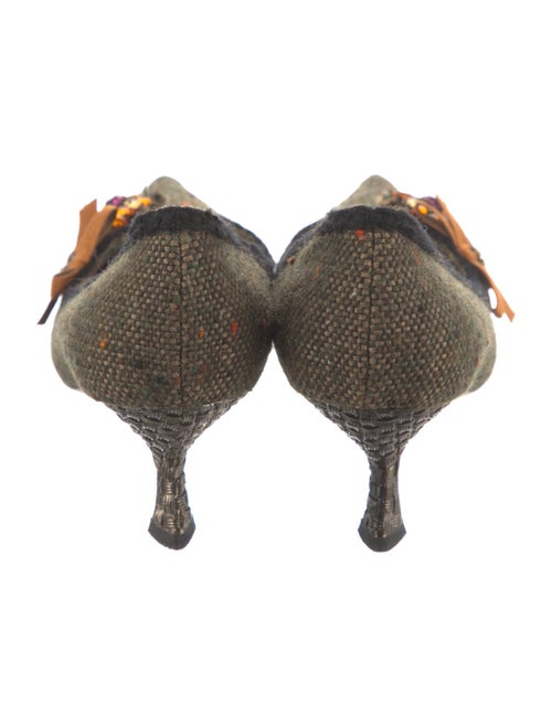 Prada Tweed Tweed Pattern Pumps
