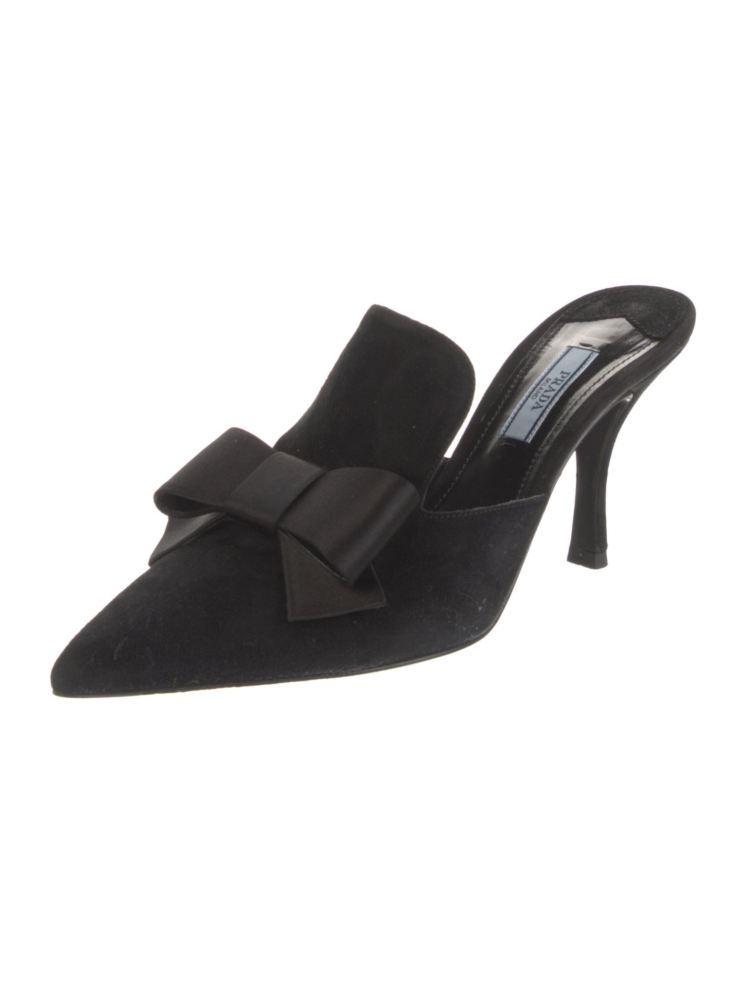 Prada Suede Bow Accents Mules