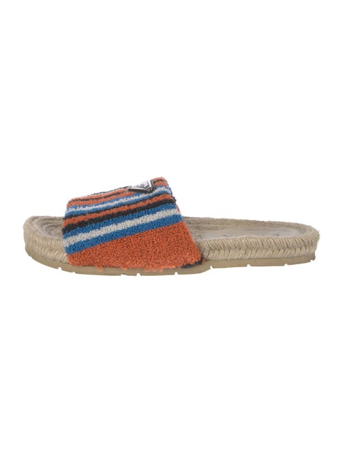 Prada Enameled Metal Triangle Terry Cloth Espadrilles