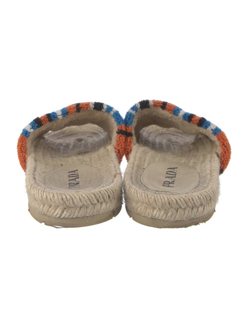 Prada Enameled Metal Triangle Terry Cloth Espadrilles