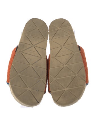 Prada Enameled Metal Triangle Terry Cloth Espadrilles