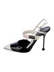 Prada Leather Colorblock Pattern Slingback Pumps